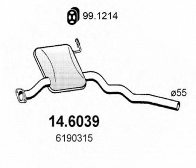 ASSO 146039 -  Средний глушитель выхлопных газов
