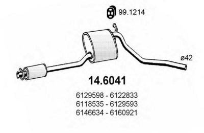 ASSO 146041 -  Средний глушитель выхлопных газов