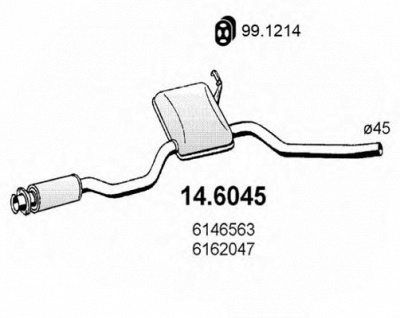ASSO 146045 -  Средний глушитель выхлопных газов