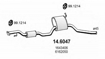 ASSO 146047 -  Средний глушитель выхлопных газов