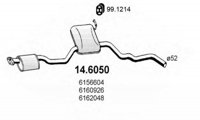 ASSO 146050 -  Средний глушитель выхлопных газов