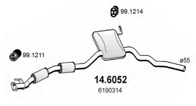 ASSO 146052 -  Средний глушитель выхлопных газов
