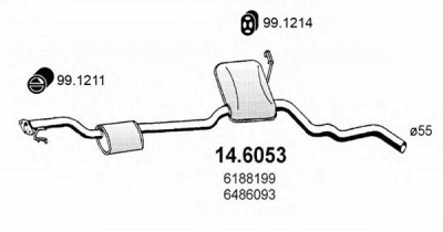 ASSO 146053 -  Средний глушитель выхлопных газов