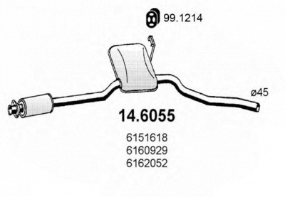 ASSO 146055 -  Средний глушитель выхлопных газов