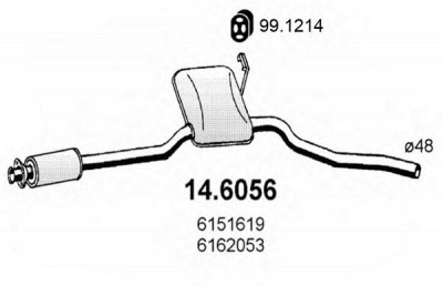 ASSO 146056 -  Средний глушитель выхлопных газов