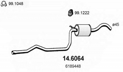 ASSO 146064 -  Средний глушитель выхлопных газов
