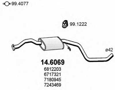 ASSO 146069 -  Средний глушитель выхлопных газов