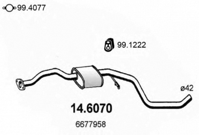 ASSO 146070 -  Средний глушитель выхлопных газов