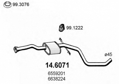 ASSO 146071 -  Средний глушитель выхлопных газов