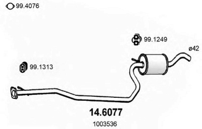 ASSO 146077 -  Средний глушитель выхлопных газов