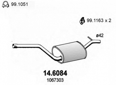 ASSO 146084 -  Средний глушитель выхлопных газов