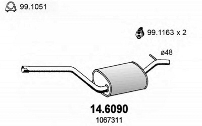 ASSO 146090 -  Средний глушитель выхлопных газов