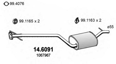 ASSO 146091 -  Средний глушитель выхлопных газов