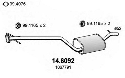 ASSO 146092 -  Средний глушитель выхлопных газов