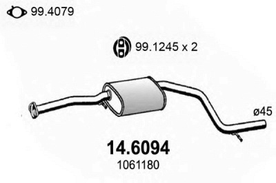 ASSO 146094 -  Средний глушитель выхлопных газов