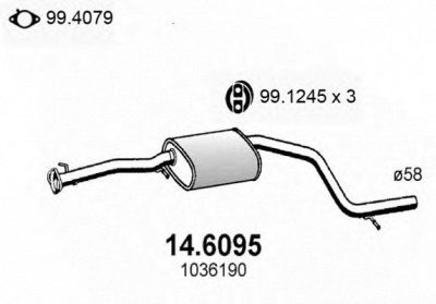 ASSO 146095 -  Средний глушитель выхлопных газов