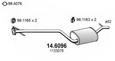 ASSO 146096 -  Средний глушитель выхлопных газов