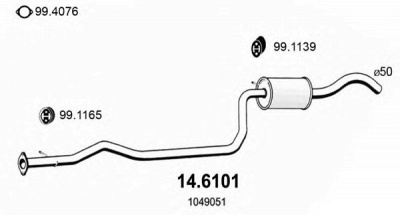 ASSO 146101 -  Средний глушитель выхлопных газов