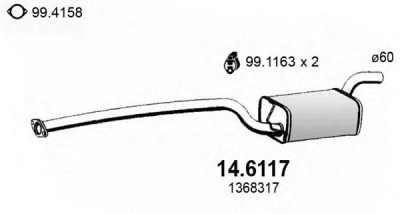 ASSO 146117 -  Средний глушитель выхлопных газов