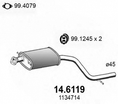 ASSO 146119 -  Средний глушитель выхлопных газов