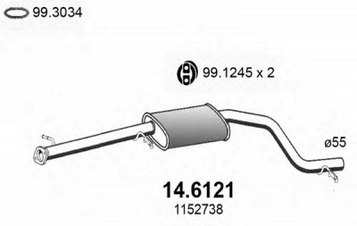 ASSO 146121 -  Средний глушитель выхлопных газов