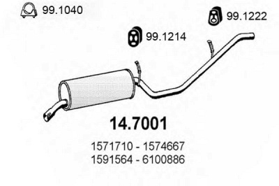 ASSO 147001 -  Глушитель выхлопных газов конечный