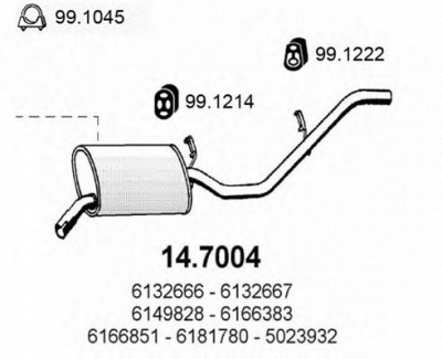 ASSO 147004 -  Глушитель выхлопных газов конечный