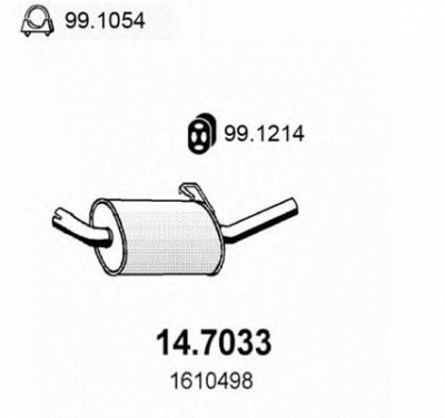ASSO 147033 -  Глушитель выхлопных газов конечный