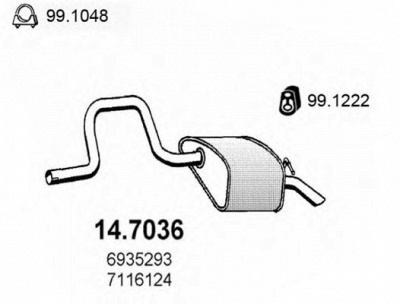 ASSO 147036 -  Глушитель выхлопных газов конечный