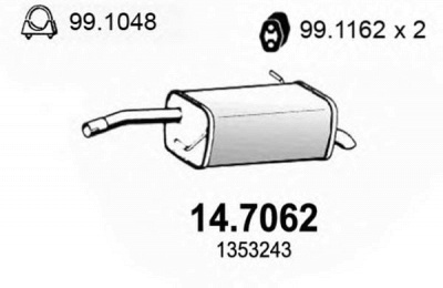 ASSO 147062 -  Глушитель выхлопных газов конечный