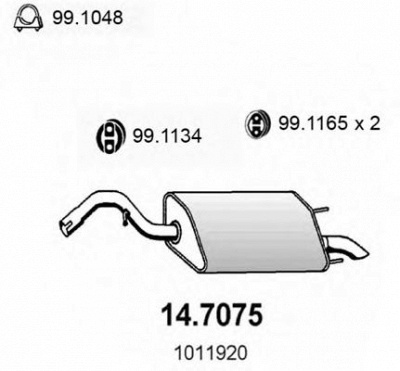 ASSO 147075 -  Глушитель выхлопных газов конечный