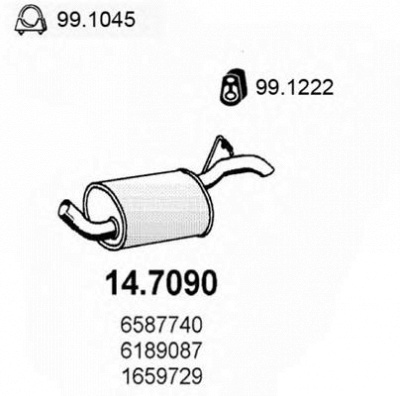 ASSO 147090 -  Глушитель выхлопных газов конечный