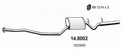 ASSO 148002 -  Средний / конечный глушитель ОГ