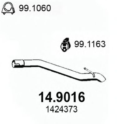 ASSO 149016 -  Труба выхлопного газа