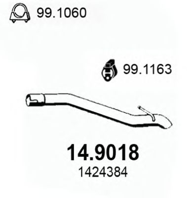 ASSO 149018 -  Труба выхлопного газа
