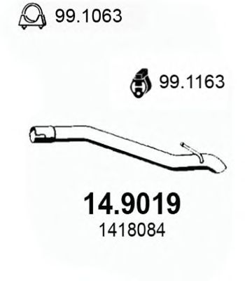ASSO 149019 -  Труба выхлопного газа