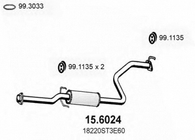 ASSO 156024 -  Средний глушитель выхлопных газов