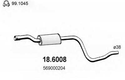 ASSO 186008 -  Средний глушитель выхлопных газов