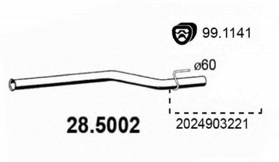 ASSO 285002 -  Труба выхлопного газа