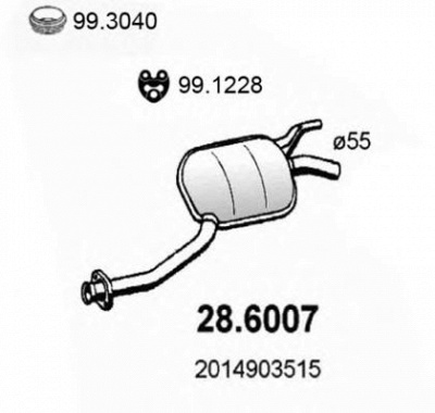 ASSO 286007 -  Средний глушитель выхлопных газов