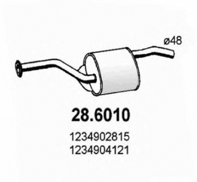 ASSO 286010 -  Средний глушитель выхлопных газов