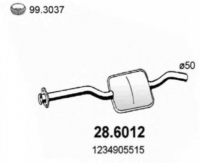 ASSO 286012 -  Средний глушитель выхлопных газов