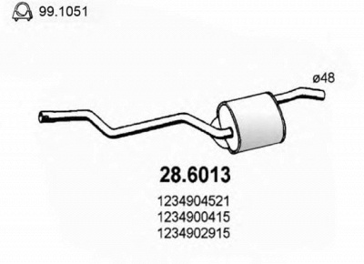 ASSO 286013 -  Средний глушитель выхлопных газов