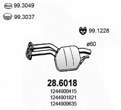 ASSO 286018 -  Средний глушитель выхлопных газов