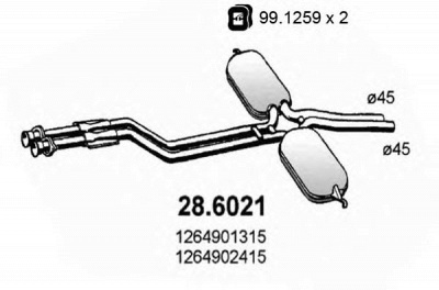 ASSO 286021 -  Средний глушитель выхлопных газов