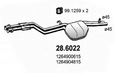 ASSO 286022 -  Средний глушитель выхлопных газов