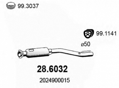 ASSO 286032 -  Средний глушитель выхлопных газов
