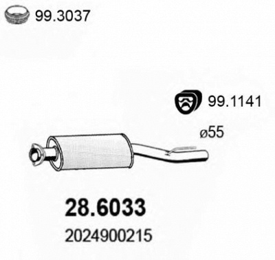 ASSO 286033 -  Средний глушитель выхлопных газов