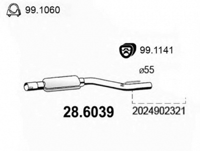 ASSO 286039 -  Средний глушитель выхлопных газов