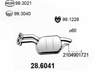 ASSO 286041 -  Средний глушитель выхлопных газов